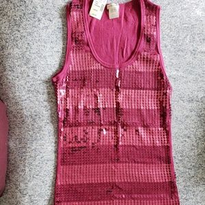 Sequin Ribbed Tank Top